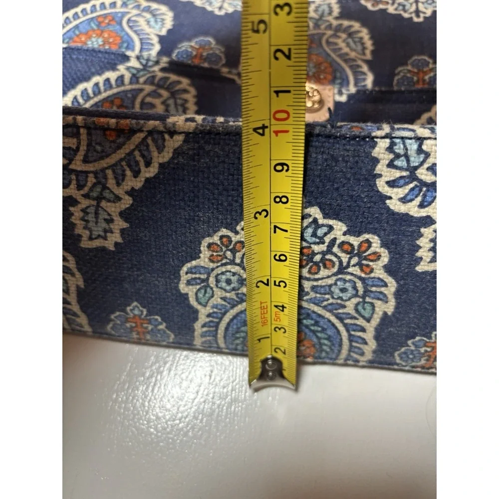 Spartina 449 Bag Purse Daufuskie Island Linen Leather Blue Orange Paisley